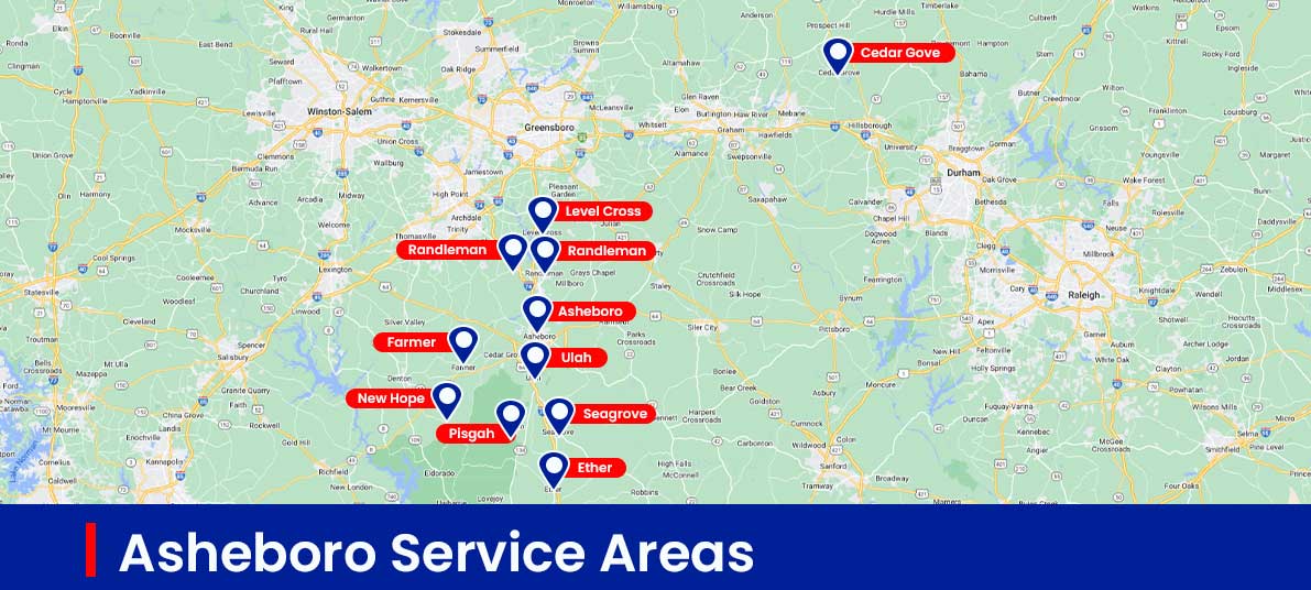 Asheboro, NC - Service Areas